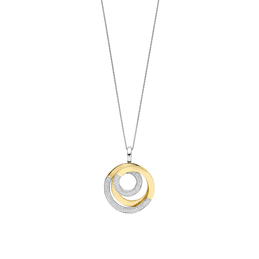Sculptural Twisted Zirconia Necklace with pendant – TI SENTO
