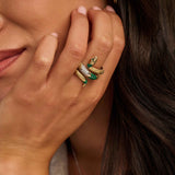 Emerald Snake Ring