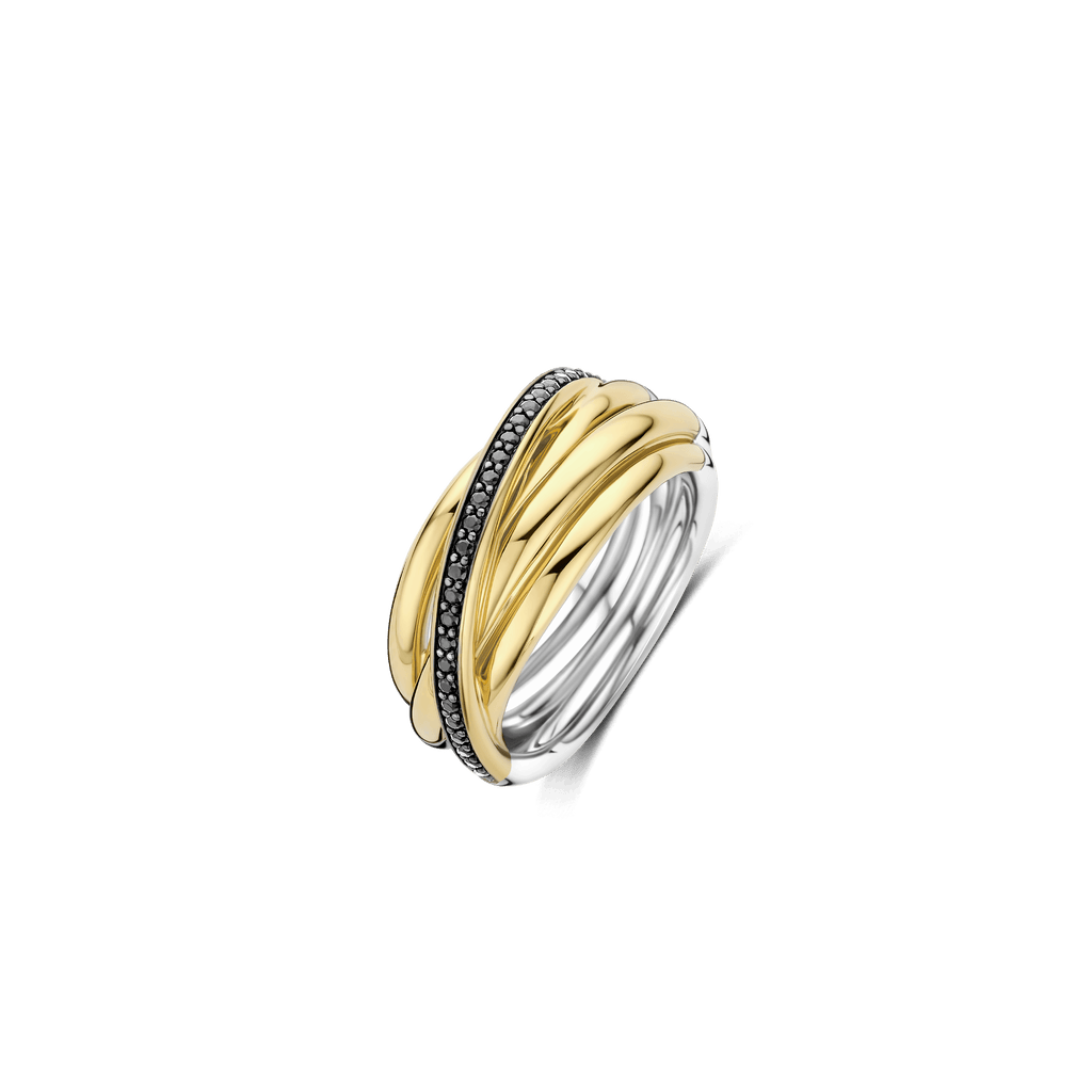 Black Zirconia Crossover Ring - M model – TI SENTO