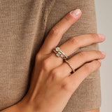 Double Cushion Zirconia Ring