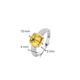 Yellow Zirconia Cushion Ring