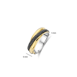 Black Zirconia Crossover Ring - S model