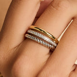 Structured Triple Band Zirconia Ring