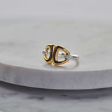 Connected Triangle Vintage Zirconia Ring