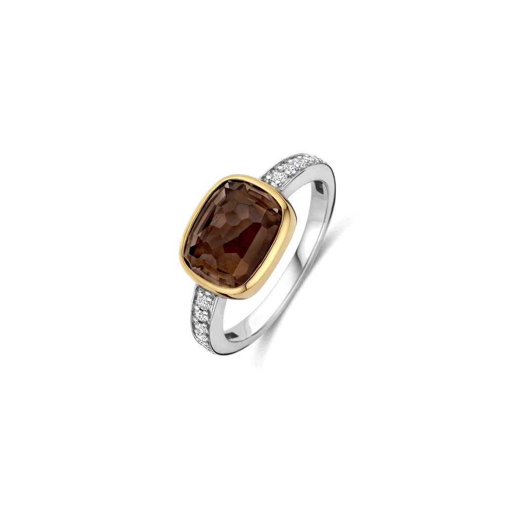 Smokey Brown Zirconia Cushion Ring – TI SENTO