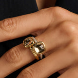 Double Cushion Ring Yellow