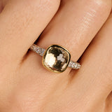 Zirconia Cushion Ring Yellow