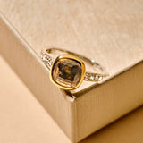 Zirconia Cushion Ring Yellow