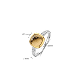 Zirconia Cushion Ring Yellow