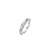 Classic Contrast Zirconia Ring Silver