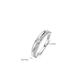 Classic Contrast Zirconia Ring Silver