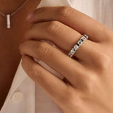 Contrast Tennis Ring Silver