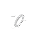 Contrast Tennis Ring Silver