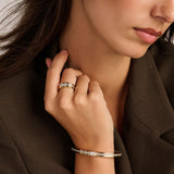 Contrast Tricolor Zirconia Ring