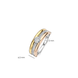 Contrast Tricolor Zirconia Ring