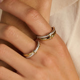 Contrast Knot Twisted Zirconia Ring