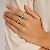 Triple Band Zirconia Ring Gold Vermeil