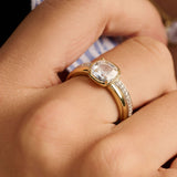 Double Band Zirconia Ring Gold Vermeil