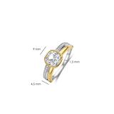 Double Band Zirconia Ring Gold Vermeil