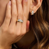 Contrast Twisted Zirconia Ring