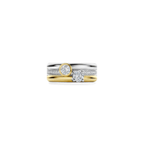 Triple Band Round Double Zirconia Ring