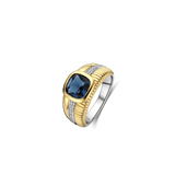 Blue Cushion Structure Ring