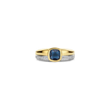 Blue Cushion Zirconia Ring