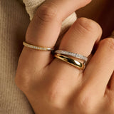 Thin Zirconia Ring Gold Vermeil