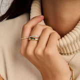Thin Zirconia Ring Gold Vermeil