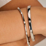 Classic Zirconia Bangle Silver