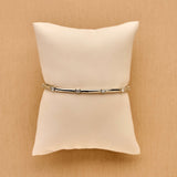 Classic Rectangular Zirconia Bangle Silver