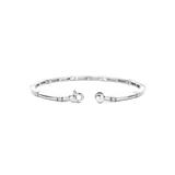 Classic Rectangular Zirconia Bangle Silver
