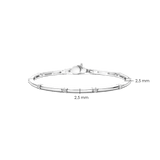 Classic Rectangular Zirconia Bangle Silver