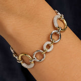 Open Modern Pavé Circle Bracelet
