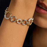 Open Modern Pavé Circle Bracelet