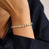 Round Zirconia Bracelet Gold Vermeil
