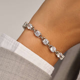 Zirconia Link Bracelet Silver