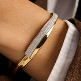 Contrast Twisted Zirconia Bangle