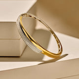 Contrast Twisted Zirconia Bangle