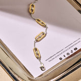 Open Link Bracelet with Round Zirconia