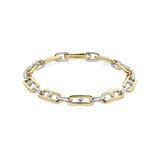 Chunky Open Link Bracelet with Round Zirconia