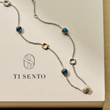Blue Cushion Charm Necklace
