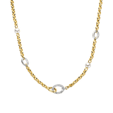 Connected Zirconia Pearl Necklace