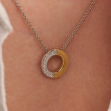 Contrast Zirconia Necklace