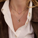 Contrast Zirconia Necklace