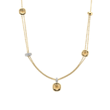 Layered Cushion Necklace Yellow