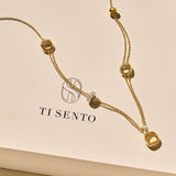 Layered Cushion Necklace Yellow