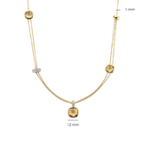 Layered Cushion Necklace Yellow