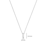 Zirconia Bar Necklace Silver