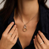 Open Modern Pavé Circle Necklace
